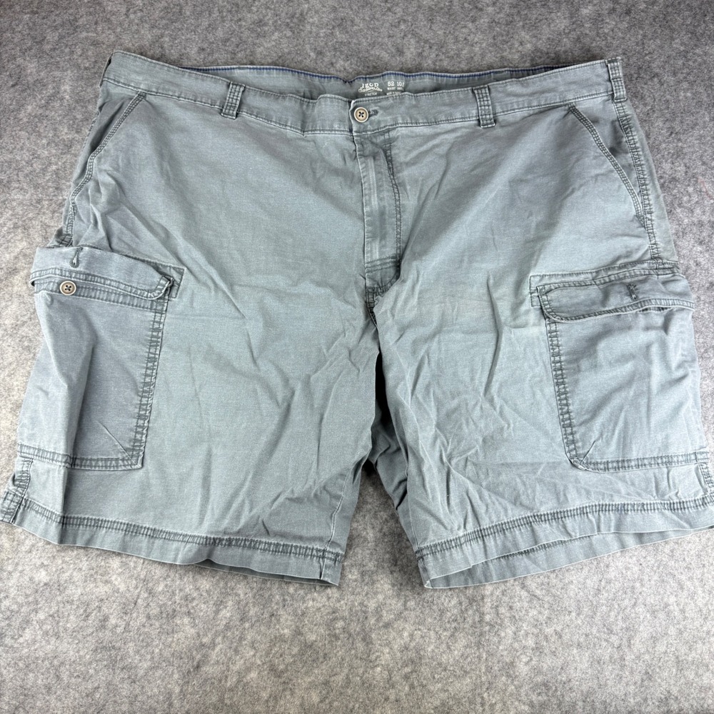 IZOD‎ Saltwater Stretch Mens Gray Cargo Shorts Size 52 Waist 10.5 Inseam 45OH058